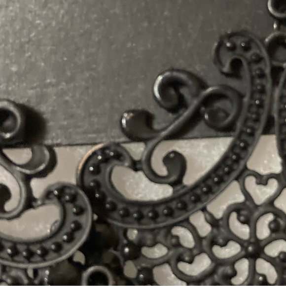 Bebe Black Dangle Chandelier Beaded Pierced Earrings With Box - Picture 7 of 9